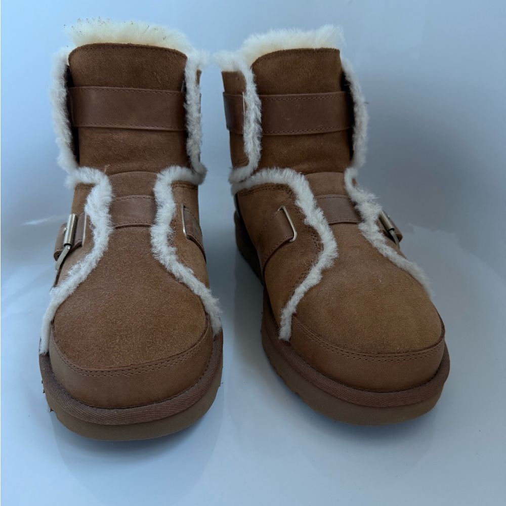 UGG Brown Shearling Trim Flats